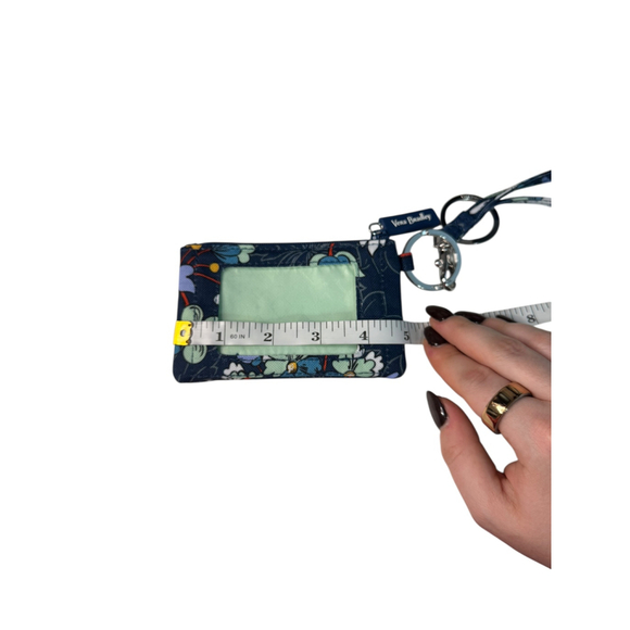 Vera Bradley ID Key Fob Change Purse and Lanyard in Cotton Floral Bursts - Picture 8 of 9